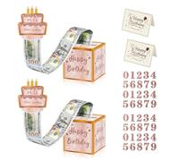 2pcs Birthday Money Box Cash Gift Pull for Any Age, Surprise Money Gift Box Happy Birthday Money Box for Cash Gifts with Card ＆50 Clear Bags, Money Gifts Ideas Boy Girl Birthday Cashs-Present (Pink)