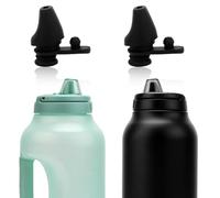 2pcs Bite Valve Replacement for Ello Hydra 64oz Stainless Steel Jug Lid, Silicone Water Bottle Spout Replacement Parts Free BPA Compatible with Ello Hydra 64oz Half Gallon Cap Water Jug (Black)