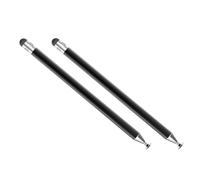 2pcs Black 2-in-1 Capacitive Stylus Pen with Dual End Metal Design