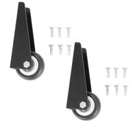 2pcs Black 2 Inch Door Bottom Support Wheel for Wooden Sliding Gates | Cold Rolled Steel, Non Slip Surface, Quiet Load Support, for Yard Fence Access and DIY Installation