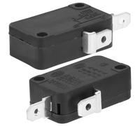 2pcs Black 2-pin Normally Open Microwave Door Micro Switch | Plastic and Metal Build, Enhanced Safety Response, Household Appliance Replacement Part