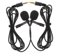 2pcs Black 3.5mm Lavalier Microphone for Cameras and Phone | Plug and Play Clip Design, Omnidirectional Pickup, Ctia Standard, Audio for Vlogging, Zoom Calls