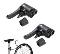 2Pcs Black 3 in 1 Replacement Dual Head Air Pump Adapter Valve, Bike Cycle Tyre Tube Pump Adapter Inflation Devices Accessories