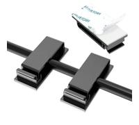 2pcs black 5 Holes Cable Organizer Self Adhesive Cable Clips USB Cable Management Clamp Car Home Desk Wall Cord Holder Charging Wire Winder Manager Professional design