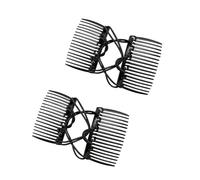 2Pcs Black Adjustable Magic Hair Clip Combs,Stretchy Double Comb Hair Clip,No Crease Hair Pins Double Slides Hairpins Combs Women Hair Styling Magic Hairs Combs for Women Accessories