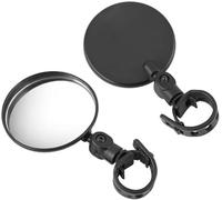 2Pcs Black Adjustable Rear View Mirror for Bikes - Universal Wide Angle Acrylic Convex Safety Rearview for Handlebars - Adult, Kids, Road, Mountain Bike Mirrors Cycling Accessories