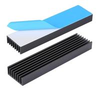 2Pcs Black Aluminum Heatsink 100mm(L) x25mm(W) x10mm(H) / 4x1x0.4 Inch Heat Diffusion Cooling Fin with Pre Thermal Conductive Tape heat sinks for Cooler Electronics Gpu Led