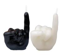 2PCS Black and White Pillar Candles, Little Finger Candle & Creative Nature Set, Funny Housewarming Gifts for Men, Quirky Home Decor, Cool Bedroom Accessories, Adds Humor & Style to Room