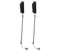 2pcs Black Anti Lost Stylus Pen Spring Rope with Silicone Ring | Double Sided Adhesive Base, Retractable Cord for Teachers, ABS and Silicone Build, Office Desks and Clipboards