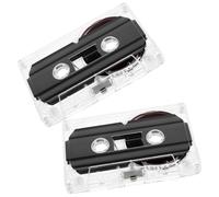 2pcs Black Blank Audio Cassette Tape 90 Minute Writable Plastic