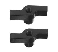 2pcs Black Cast Aluminium M8 through Hole T Knob Wing Nut