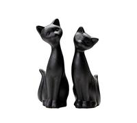 2Pcs Black Cat Statue, Home Decor Mini Cat Figurines, Room Decor Matt Ceramic Small Cat Figurine, Give Cat Figurines for Cat Lovers,Ideal for Interior Decoration Or Couples, Wedding Gifts