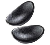 2Pcs Black Ceramic Chopsticks Rest Holder for Forks | Smooth surface, keeps tableware stable, helps stop rolling, easy to wash and clean, helps keep the table tidy