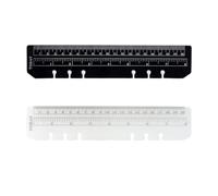 2Pcs Black/Clear Plastic Page Marker Pouch Measuring Today Ruler for A5 Size 6-Hole Binder Notebook (A5, Black + Clear)