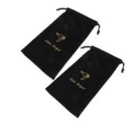 2pcs Black Cloth Drawstring Hair Dryer Travel Bag for Small Items