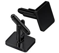 2PCS Black Cufflinks Rectangle Sleeves Buttons Men Classic Rectangle Stainless Steel Gift for Groom Father Boss Boyfriend Husband Wedding Plectrum Business Graduation Father's Day Easter Gifts