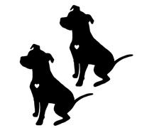 2Pcs Black Decal Stickers Cute Pit Bull Dog Reflective Car Vehicle Body Window Decals Sticker Easy to Use Car Bumper Decoration Automotive Decals