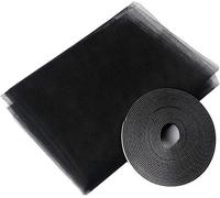 2Pcs Black Diy Self-Adhesive Window Screen Netting Mesh Curtain Self Adhesive Mesh Screen Curtain Fitted To Multiple Windows