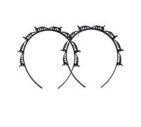 2Pcs Black Double Bangs Hairstyle Hairpin Headband With 8 Small Clips - Women Double Layer Twist Plait Headband Hair Tools,Twist Clip Headband with Toothed Hair Bands Braid Tool Hair Accessories