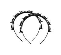 2Pcs Black Double Bangs Hairstyle Hairpin Headband With 8 Small Clips - Women Double Layer Twist Plait Headband Hair Tools, Twist Clip Headbands with Toothed Hairs Bands Braid Tool Hair Accessories