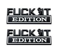 2Pcs Black Edition Car Badge, Car F*Ck It Edition Emblem, Cool Car Badges with Strong Adhesive Backing, Trendy 3D Car Stickers for Bumper & Auto Fender, Universal Car Decals Decor for Vehicle, Suv