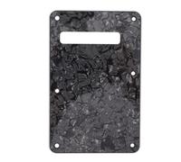 2pcs Black Electric Guitar Back Plate Cover 6-hole Rounded Edge | Plastic and Metal Build, Curve-hugging Design, Tremolo Spring Cavity Use, Lasting Protection with Reduced Noise