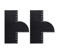 2pcs Black Enhancement Card for Barbers with Measurement Indicators, Reusable Hairline Shaper Shaping Tool and Color Spray Edge Hair Liner Line up Tool for Beard Stencil Maker Accessories Supplies