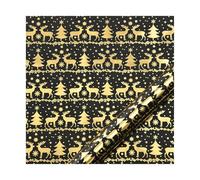 2pcs Black Gild Wrapping Paper Christmas Wrapp Snowflake Tree Gift Wrap Wedding Decoration for Gifts & Holidays(1-0.43x3.0M)
