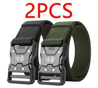 (2pcs black green, 125cm) Men's Belt Outdoor Multi Function Belt High Quality Canvas For Nylon Male Luxury Belts Women's Sports Jeans Belt Neutral Belts