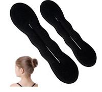 2Pcs Black Hair Bun Maker Foam Sponge Buns Shaper Lazy Hair Curler Bun Clip Quick Twister Hair Styling Accessories for Women Girls