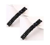 2Pcs Black Hair Clips, Handmade Rhinestone Barrettes Metal Hair Holders Clips and Barrettes for Women Girls Headwear Styling Accessories Girls Hair Clips,Baby Girls' Hair Clips