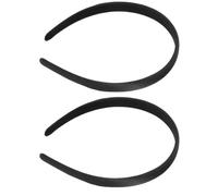 2Pcs Black Headbands Wide Satin Fashion Solid Hoops Anti-slip Plain DIY Hair Accessories Gifts for Women Girl