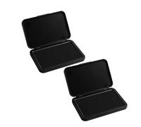 2Pcs Black Ink Pad - Fingerprint Ink Pad for Stamping, Premium Stamp Ink Pads for Rubber & Clear Stamps, 10.1x6.3cm / 4x2.5in, Ideal for Office, Home & Crafting