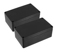 2pcs Black Ip65 ABS Plastic Electrical Enclosure | Earless Design, Cord Management, Yard and Power Distribution, Low-voltage Controllers and Electronics
