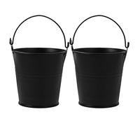 2pcs Black Iron Barbecue Grease Bucket Grill Drip Pan for Outdoor Bbq | Space-saving Smoke Reduction, Helps Ease Cleanup and Reduce Mess, Suitable for Charcoal Grills, Smokers and Tabletop Cooking