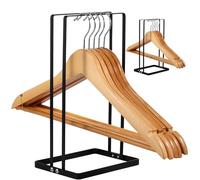 2Pcs Black Iron Hanger Stacker 30cm High, Large Capacity Clothes Hanger Storage Organiser, Coat Hanger Storage Box Tidy, Detachable Coat Hanger Stacker Stand for Organizing The Hangers, Space Saving