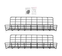 2pcs Black Iron under Desk Cable Organizer Shelf with Large Capacity | Wire Storage Rack, Table Bottom Cord Management, Keeps Work Area Tidy, Random Color Accessory