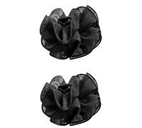 2Pcs Black Large Chiffon Claw Clip Hair Bow Large Size Fabric Ribbon Flower Rose For Women Clamps Accessories Clips Jaw Claw,Barrettes Hair Accessories