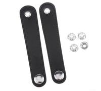 2pcs Black Leather Accordion Bellows Straps with Metal Extension Film Buckle Accordian Straps Replacement for Bass Accordion(8.6cm)