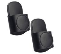 2pcs Black Leather Stethoscope Belt Clip Pouch for Clinic Staff | PU Leather, Padded Interior with Reinforced Stitching, Low-profile Design for Outpatient and Home Care