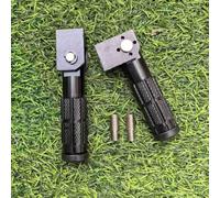 2Pcs Black M8 CNC Aluminum Folding Footrests for Motorbike - Rear Foot Stool Pegs Set Foldable Design 12x3.8cm(A)