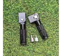 2Pcs Black M8 CNC Aluminum Folding Footrests for Motorbike - Rear Foot Stool Pegs Set Foldable Design 12x3.8cm(B)
