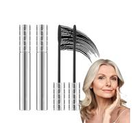 2PCS Black Mascara for Older Women, Waterproof Mascara for Sensitive Eyes, Telescopic Mascaras Black Volume and Length for Mature Women with Thinning Lashes, Long Lasting Smudge-proof Eye Makeup