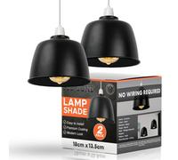 LEDSONE 3-Pack Modern Geometric Diamond Pendant Lampshades - Metal Wire Cage, Black, 14.5x20cm, Ideal for Living Room, Kitchen, Restaurant, Office