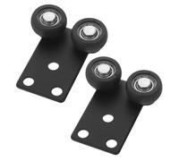 2pcs Black Metal Sliding Door Roller Wheels for Wardrobes and Cabinets