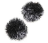 2Pcs Black Microphone Windscreens with Noise Reduction and Spit Protection, Imitation Plush Mic Covers for Recording and Stage Use, Elegant and Beautiful Microphone Accessories