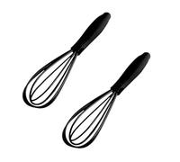 2Pcs Black Mini Silicone Whisk, 6.7inch Non-Scratch Non-Stick, Milk & Egg Beater Blender, Hand Egg Mixer, Kitchen Tool for Cooking, Baking, Mixing, Stirring, Kitchen Utensils