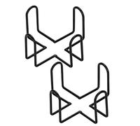 2Pcs Black Minimalist Iron Coaster Holder,Metal Storage Rack Coasters Shelf for Both Round and Square Coaster,Four Post Wrought Iron Style,Bar Tools 4.13 X 4.13 X 3.15inch