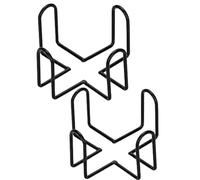 2Pcs Black Minimalist Iron Coaster Holder,Metal Storage Rack Coasters Shelf for Both Round and Square Coaster,Four Post Wrought Iron Style,Bar Tools 4.13 X 4.13 X 3.15inch