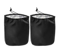 2pcs Black Oxford Cloth Car Rearview Mirror Cover with Drawstring | Dustproof moisture resistant foldable shield, protects against ice and snow, portable side mirror guard for outdoor use